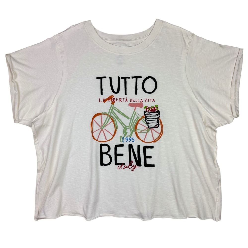 Maeve Anthropologie Jordan Nickson Tutto Bene Italy Graphic Tee Women 2X Boxy